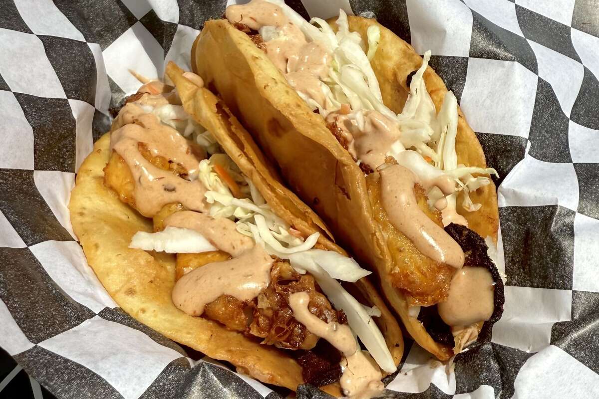 The brisket cheese curd taco from Richie's Cheese Curd Tacos, which will be featured at the Houston Livestock Show and Rodeo.