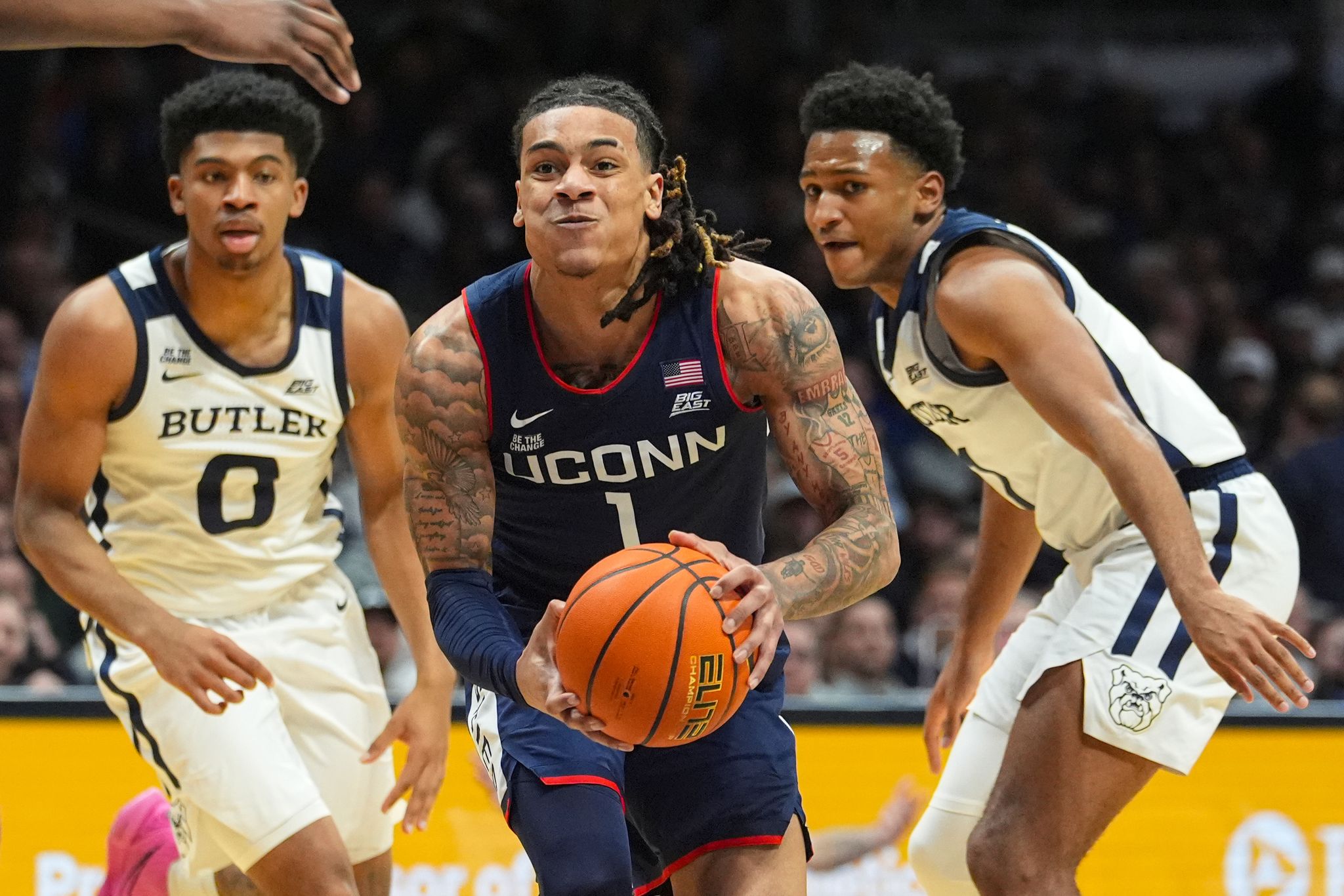 Ball and Reed lead No. 6 UConn to 80-70 victory at Butler