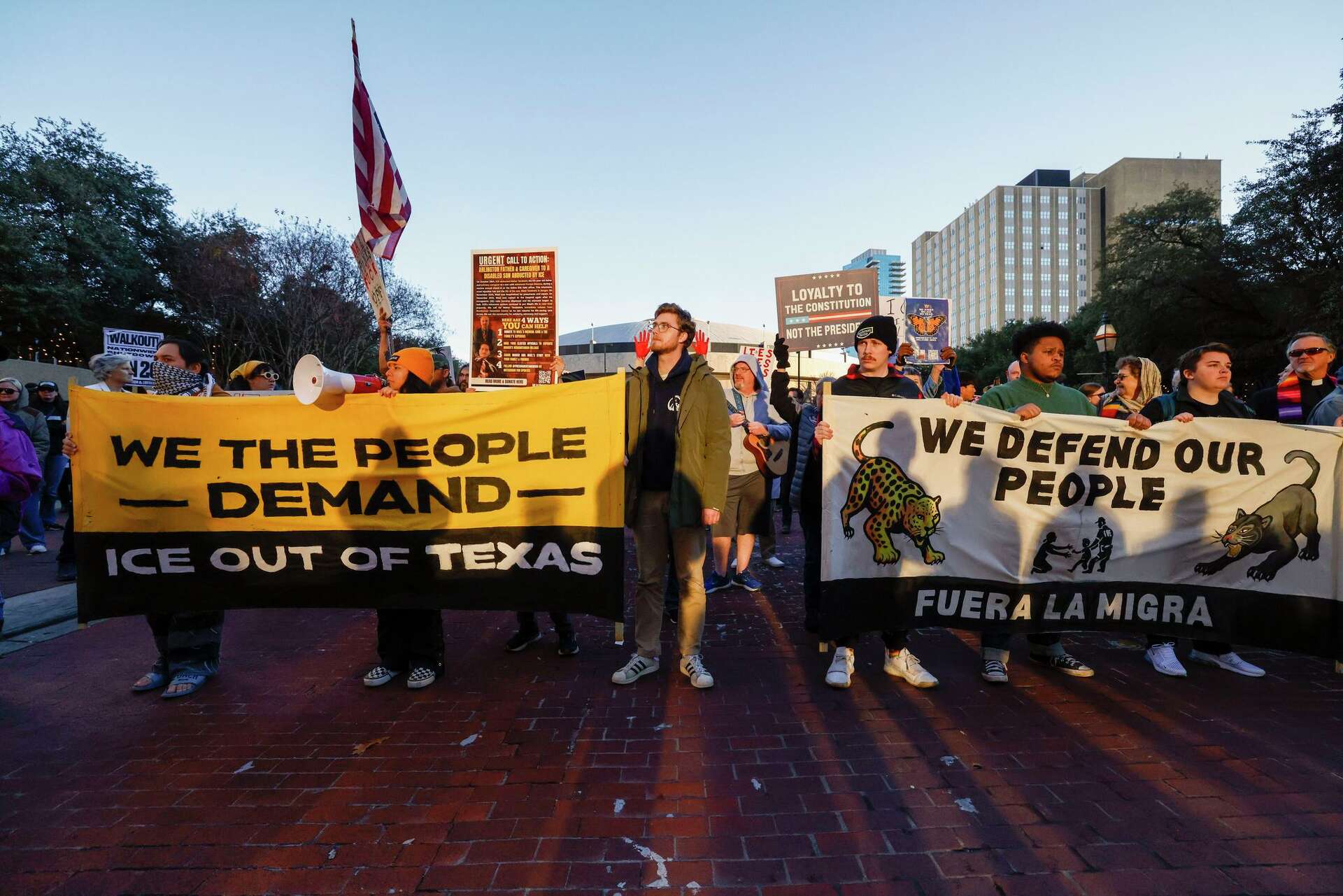 Over 300 protesters against ICE gather in Fort Worth Saturday