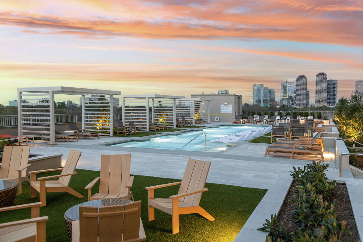 Images of common areas within the Hawthorne, Pelican Builders' 17-story condominium tower that celebrated its opening spring 2024. Two residences in the tower were among the top five most expensive condos sold on the Houston area in Houston in 2025, according to HAR.