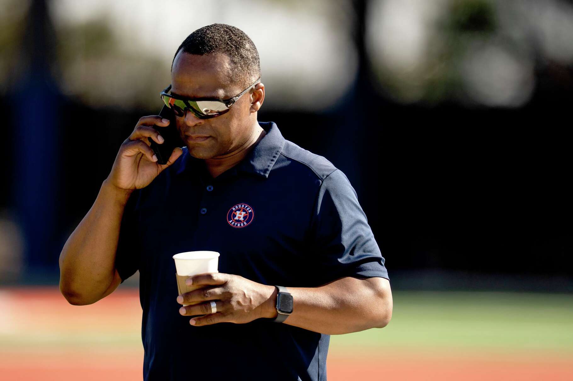 Houston Astros General Manager Dana Brown is seen during workouts for pitchers and catchers at CACTI Park of the Palm Beaches in West Palm Beach, Friday, Feb. 13, 2026.
