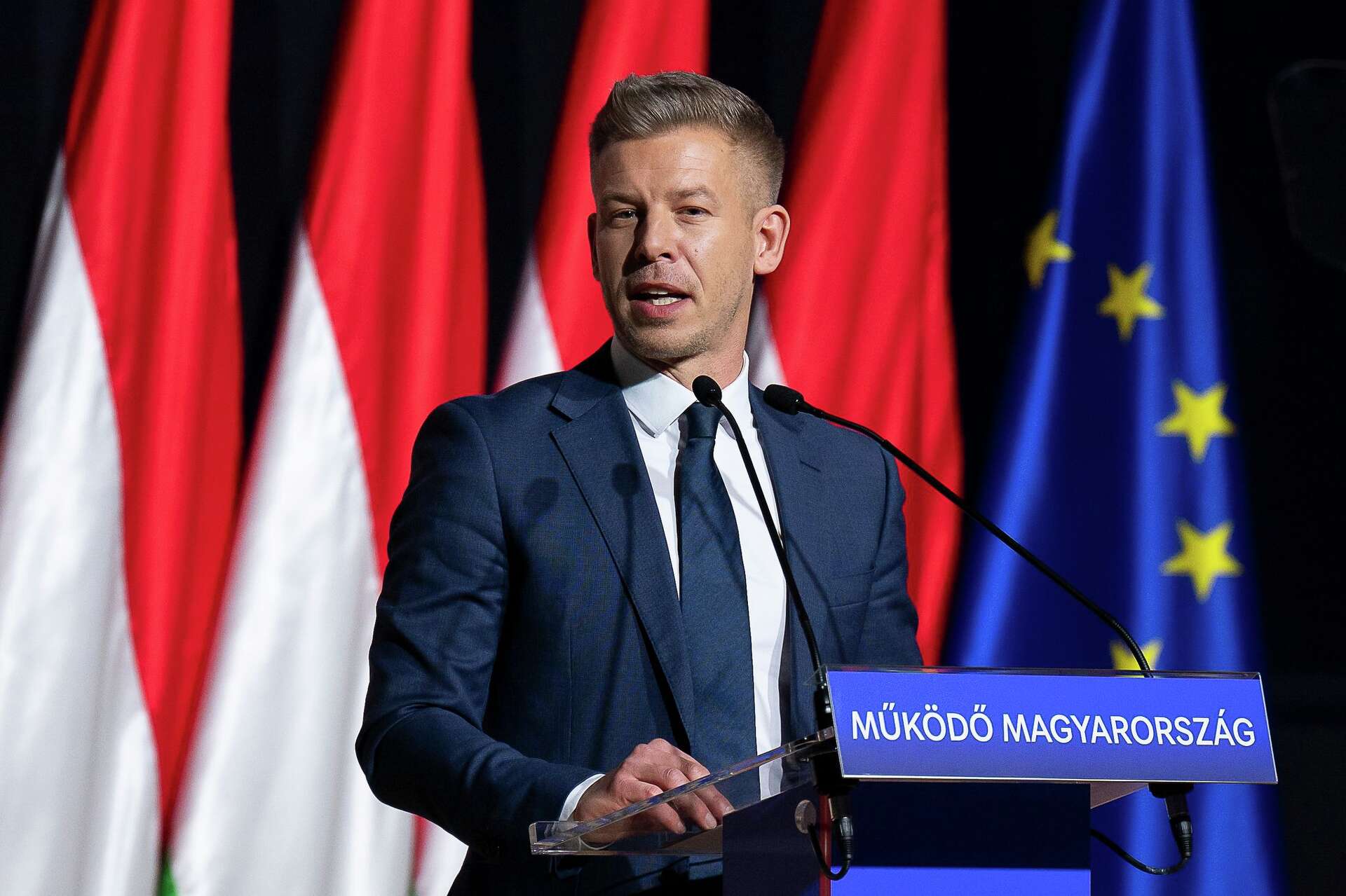 Hungarian opposition leader Magyar vows to pull Hungary back toward the West in campaign launch