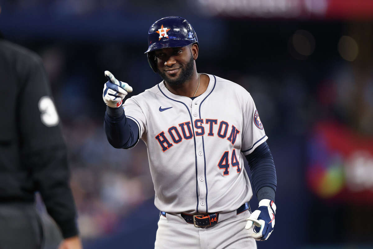 Houston Astros slugger Yordan Alvarez could move out of full-time DH duty in 2026.