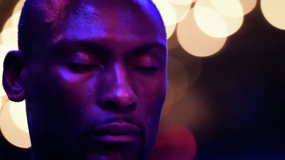 San Antonio Spurs center Bismack Biyombo (18) takes a moment during the National Anthem ahead of the Spurs’ game against the Phoenix Suns on Thursday night, Feb. 19, 2026, the first of two “I-35 Series” games in Austin at the Moody Center. The Spurs won the game 121-94.