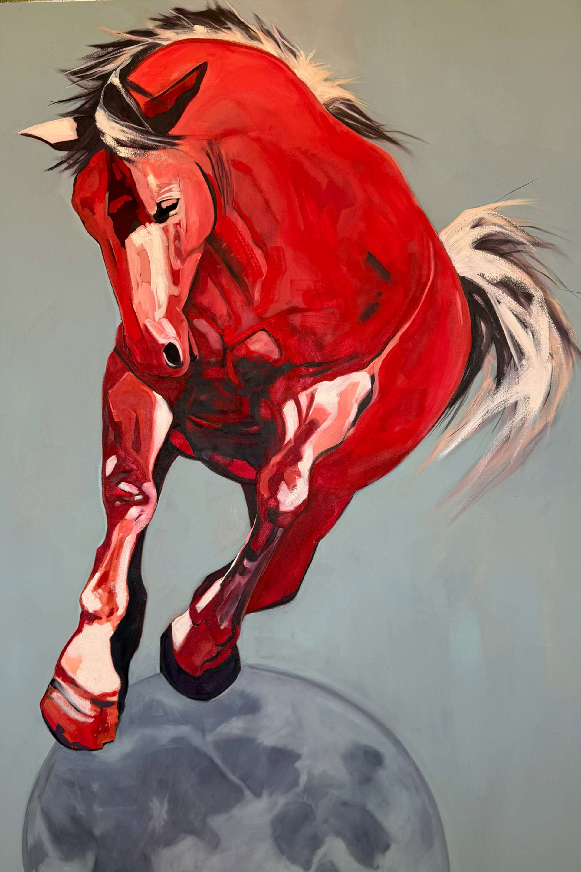 抽象画 アクリル画 horse 01 抽象画 アクリル画 horse 01 抽象的な馬の絵画：テクスチャアクリル