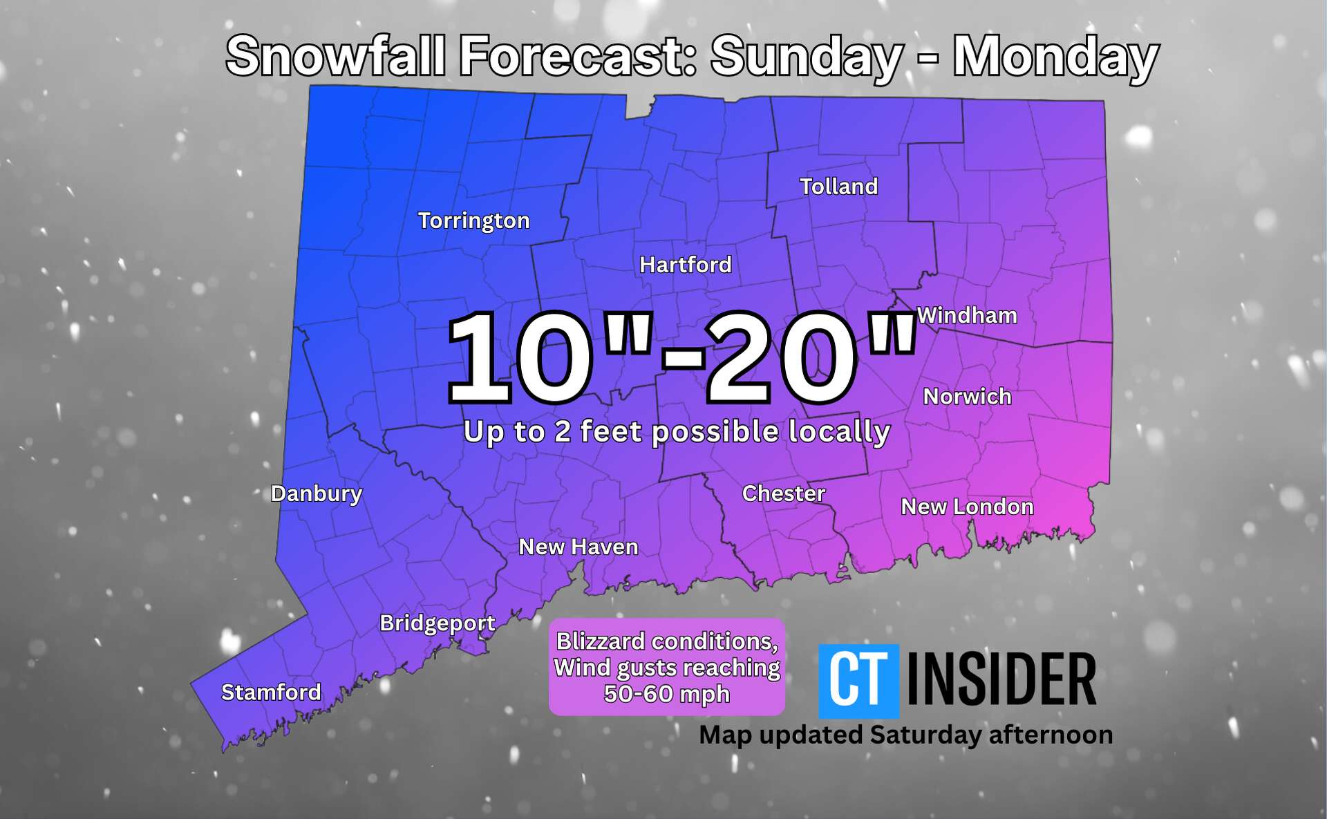 Blizzard warning for CT as storm threatens up to 20 inches of snow