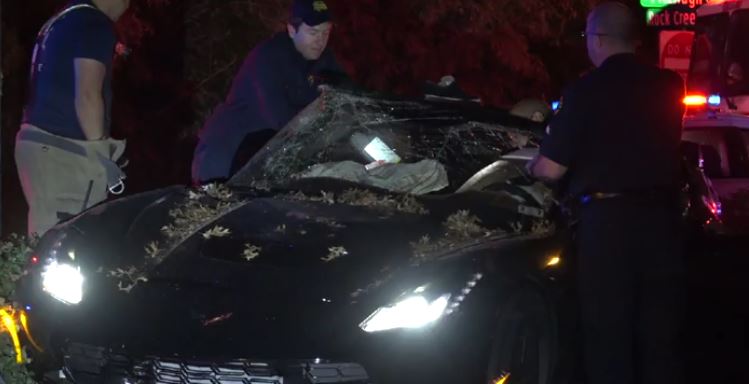 Corvette driver flees after crash injures passenger near Uptown