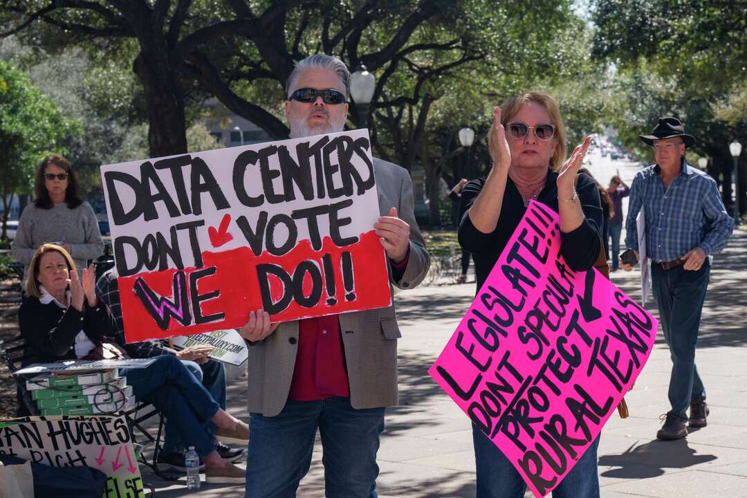 Rural residents rally against data centers at Texas State Capitol