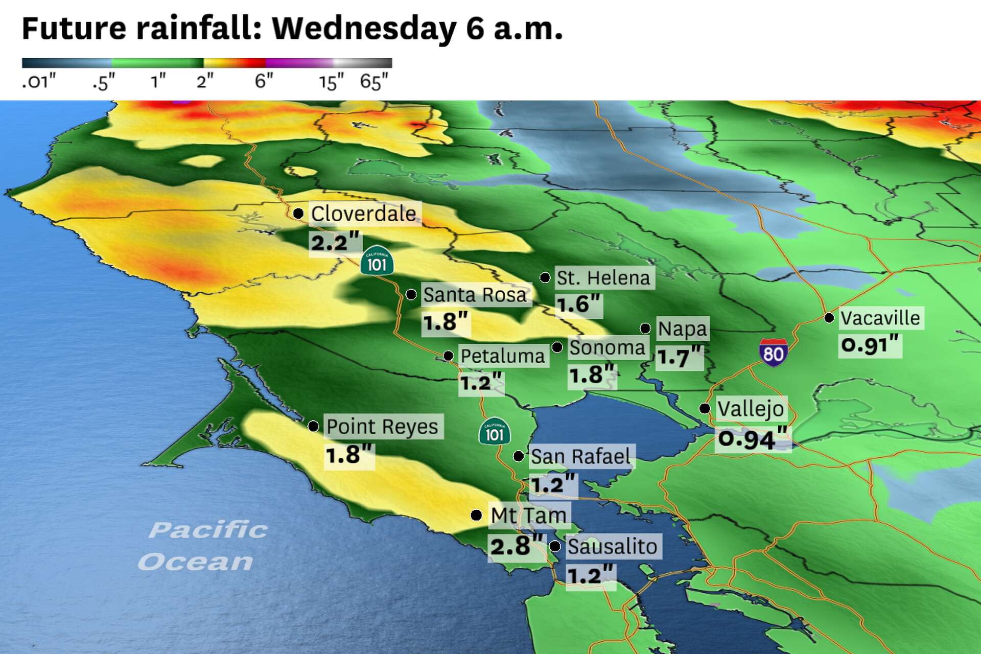 Here’s how much rain to expect in Bay Area from Pineapple Express