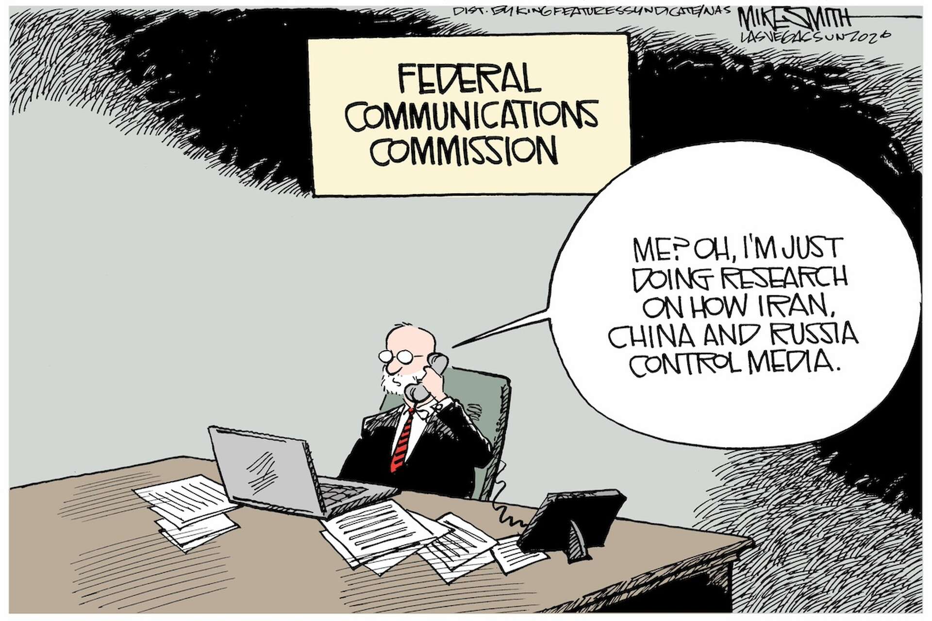 Editorial cartoon: Media control