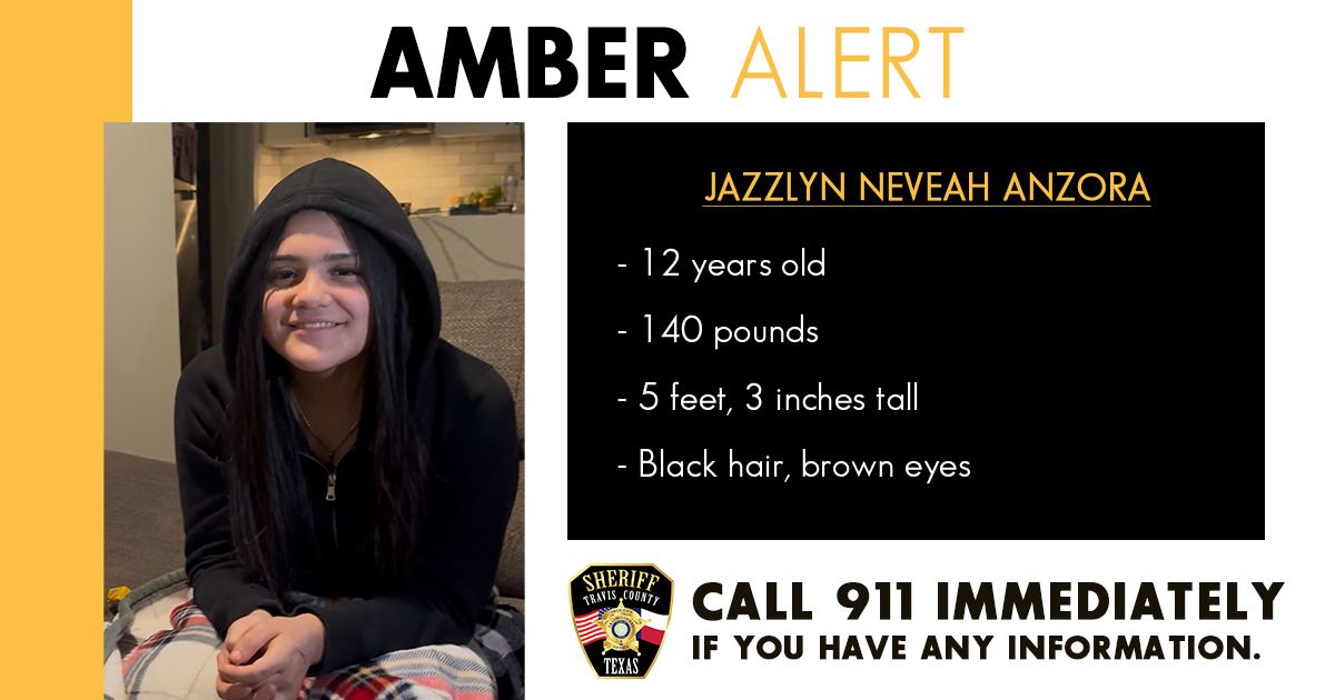 AMBER Alert issued for Austin 12-year-old girl last seen Tuesday morning, officials say