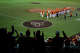 The Texas Longhorns celebrate a win over the UTRGV Vaqueros at UFCU Disch-Falk Field in Austin, Feb. 24, 2026. Texas won 14-0 by run-rule after the seventh inning.