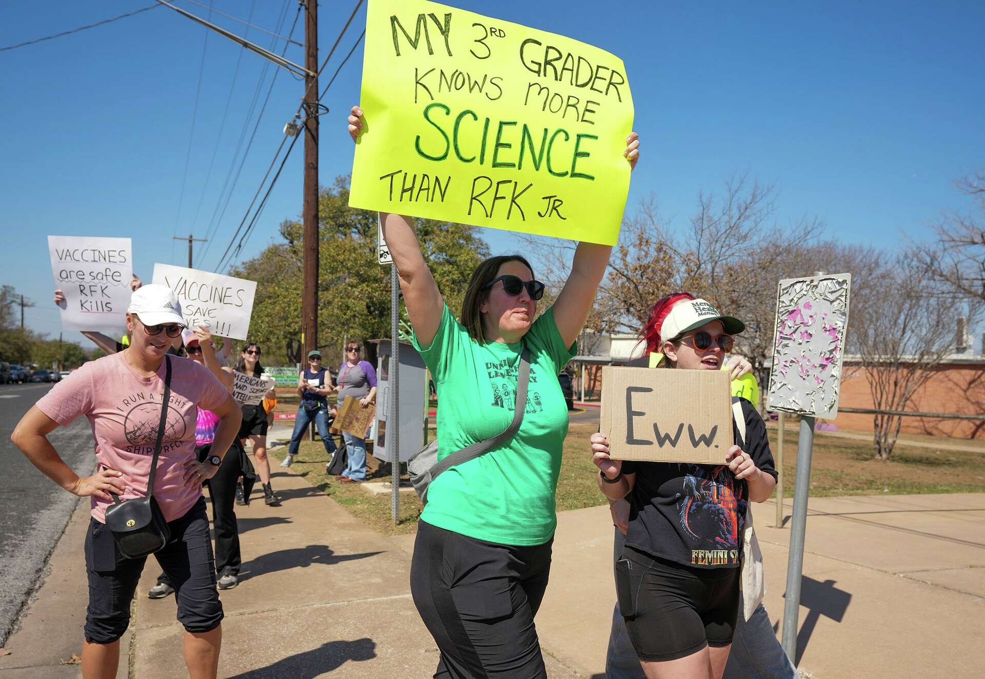 Protest Rfk Jr Sign RFK Jr. touts Austin ISD meals as model, parents protest his policies