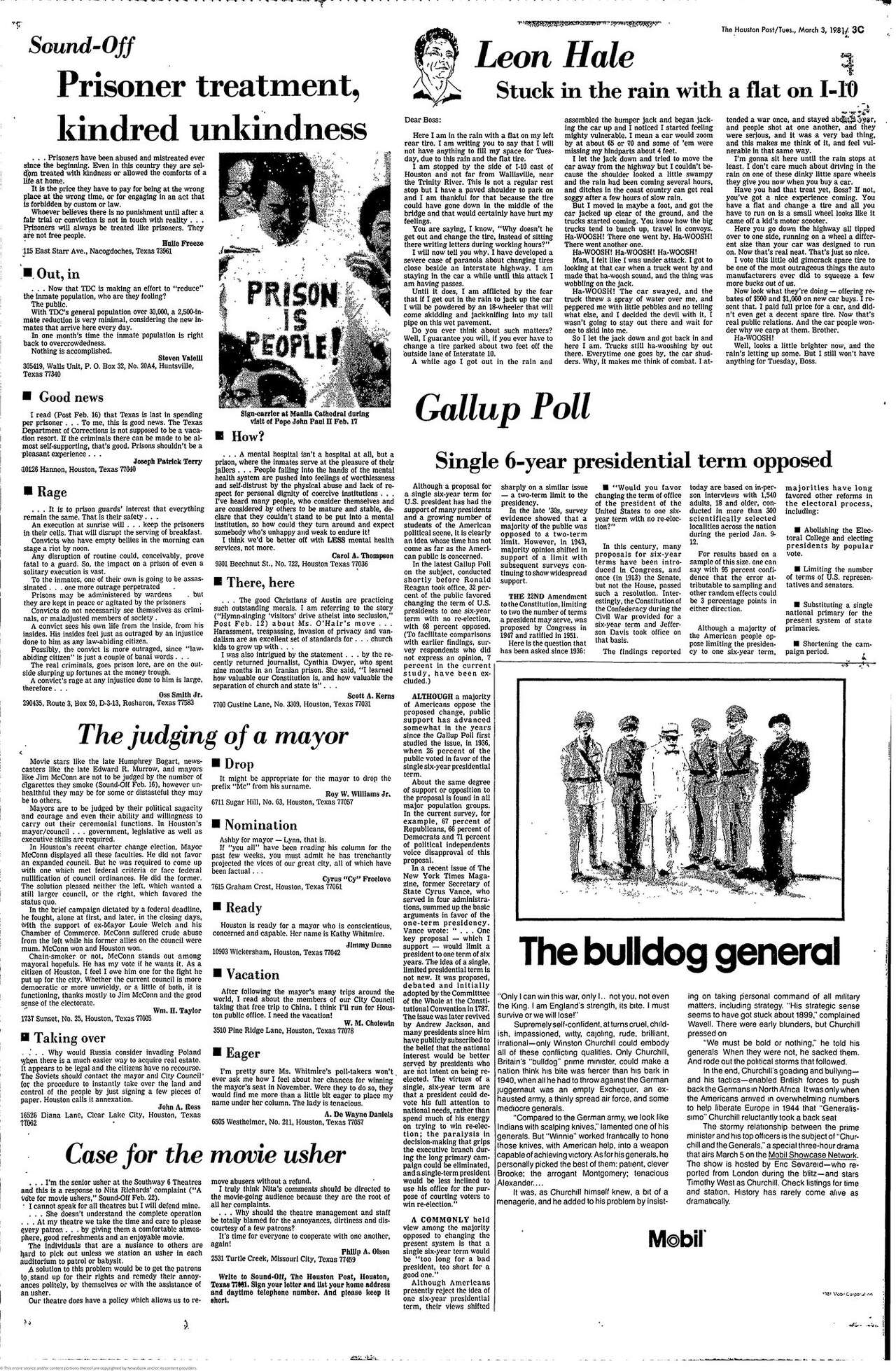 Houston Post, March 3, 1981.