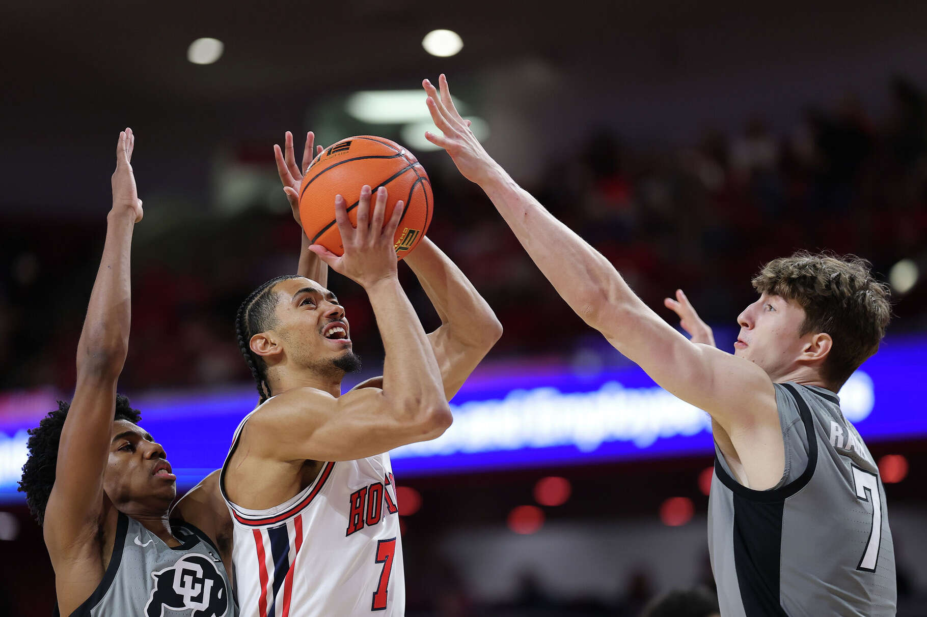 UH's Milos Uzan matched his career high with 26 points Saturday in the Cougars' rout of Colorado.