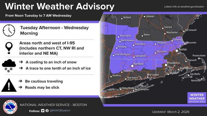Timeline: Snow to impact CT Tuesday morning commute