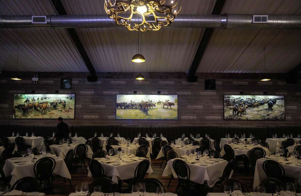 The dining room at 1932 Cattleman's Club is photographed during opening day of the Houston Livestock Show and Rodeo at NRG Park in Houston on Monday, March 2, 2026.