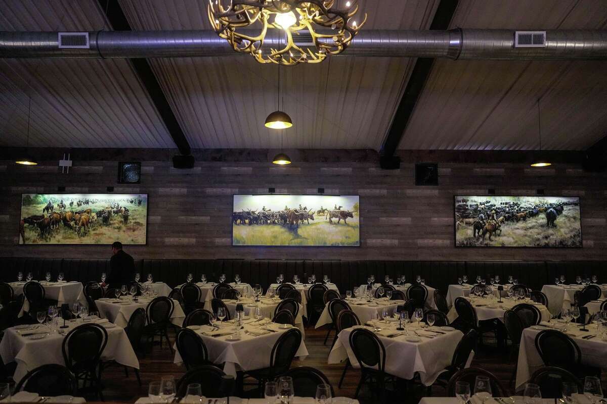 The dining room at 1932 Cattleman's Club is photographed during opening day of the Houston Livestock Show and Rodeo at NRG Park in Houston on Monday, March 2, 2026.