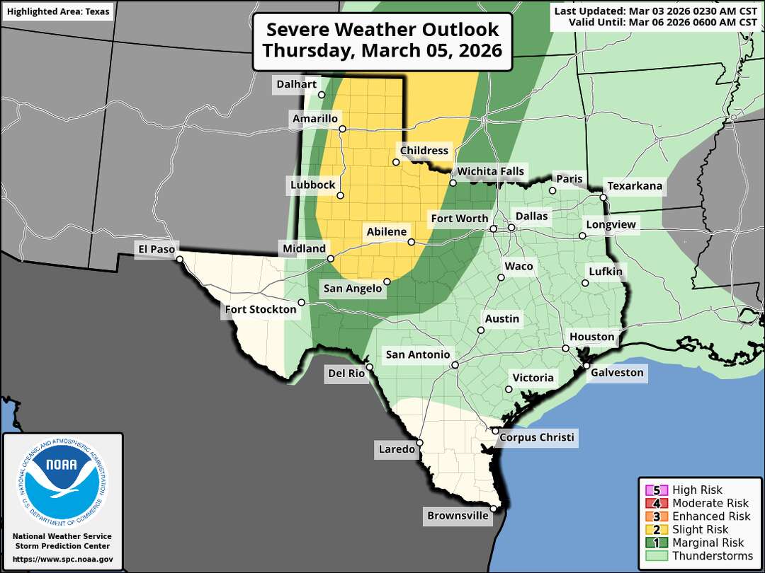 Severe weather in Texas this week. Here's where winds, hail are likely