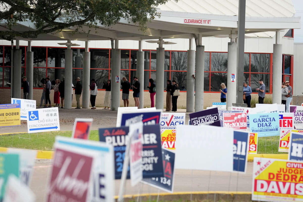 People vote on Election Day at the West Gray Metropolitan Multi-Service Center in Houston, Tuesday, March 3, 2026.