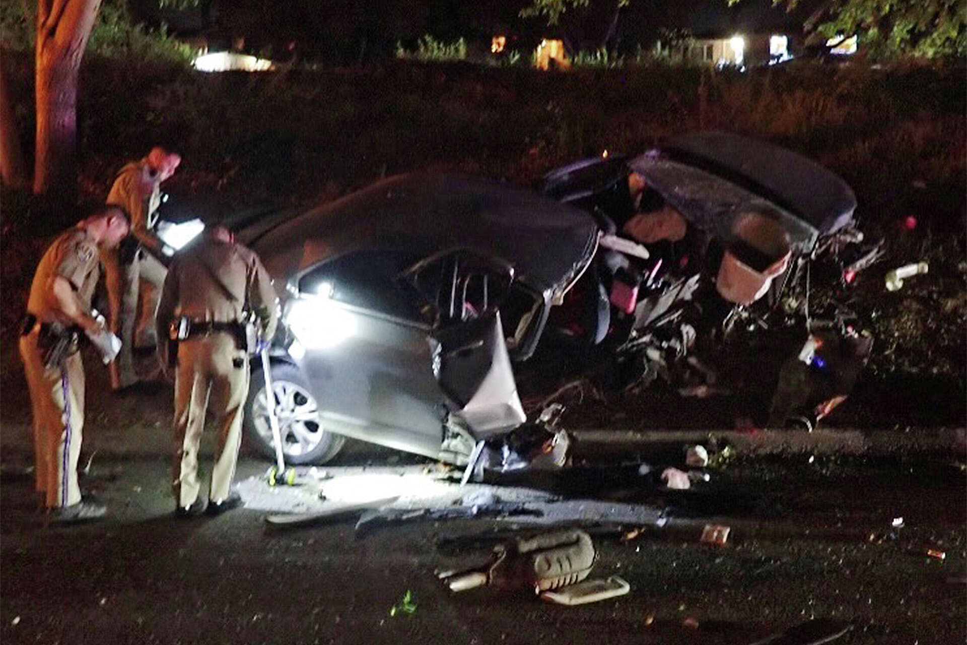 Suspected Bay Area drunk driver splits car in half in violent crash
