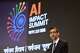 Google CEO Sundar Pichai speaks at the AI Impact Summit in New Delhi, India, Friday, Feb. 20, 2026.