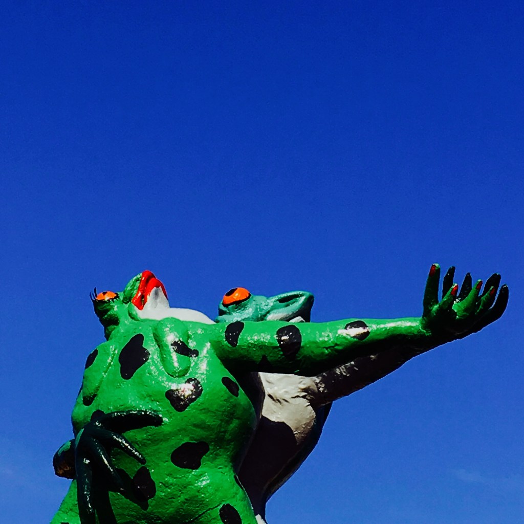 Why are there giant frogs on top of a Lower Greenville Taco Cabana
