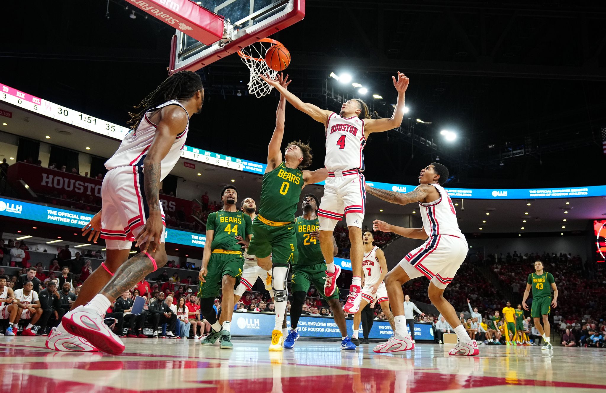 Flemings, Sharp lead No. 7 Houston past Baylor 77-64