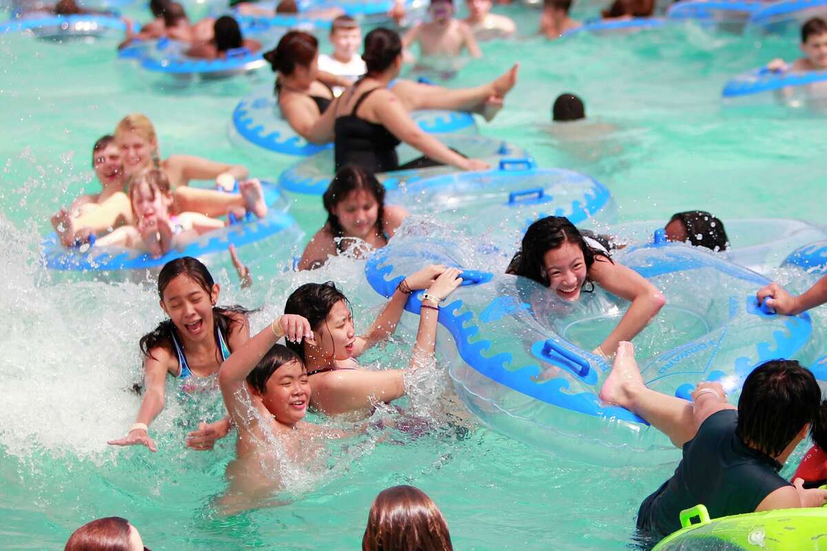 Guests enjoying Schlitterbahn Galveston's lazy river in 2011