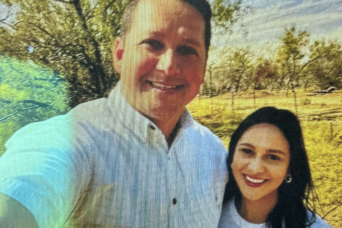 U.S. Rep. Tony Gonzales and Regina Santos-Aviles in a selfie provided to the Express-News by attorney Robert 