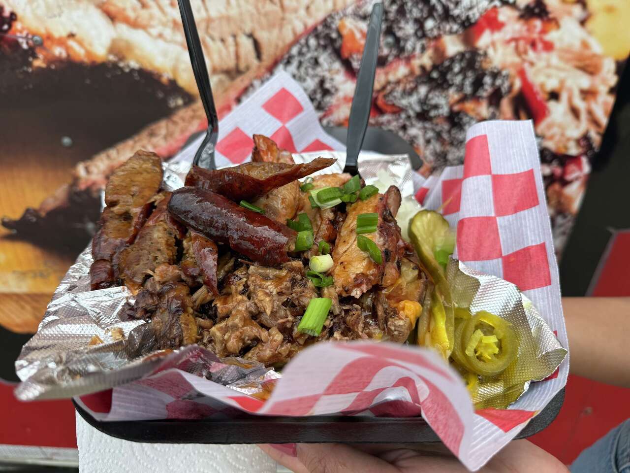 Harlon's BBQ & Concession serves various barbecue options at the Houston Livestock Show & Rodeo.