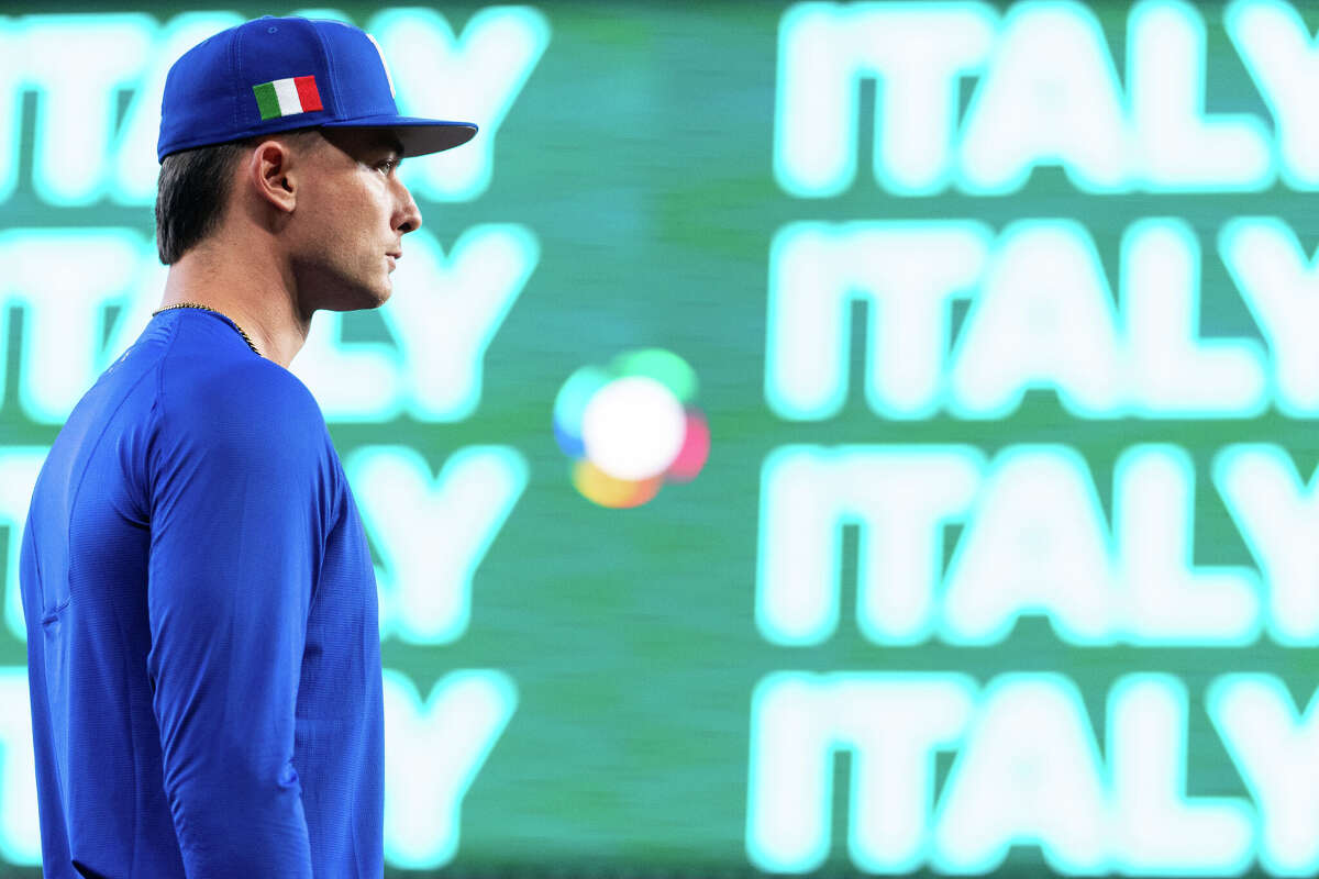 Houston Astros' Zach Dezenzo is representing the Astros on a global stage at home in Daikin Park.