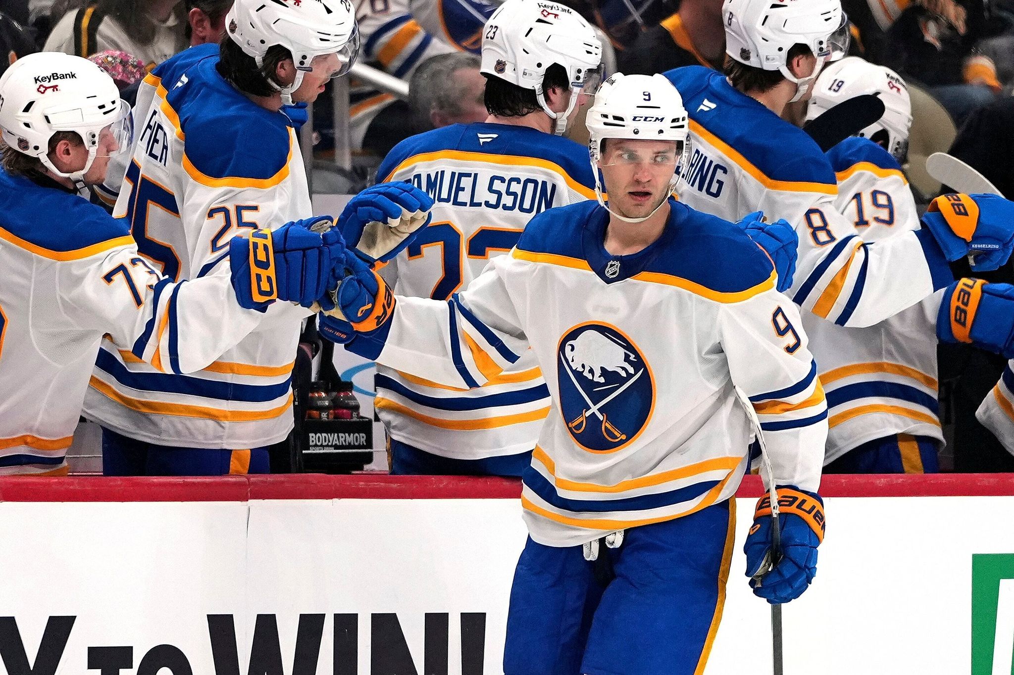 McLeod and Tuch score short-handed goals to power Sabres past Penguins, 5-1