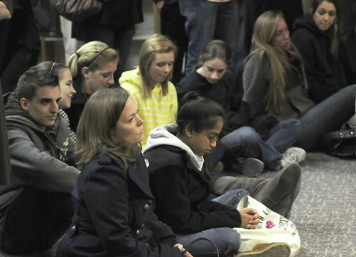 Brookfield High School students and their parents attended a Board of Education meeting, in Brookfield, on Wednesday, Dec. 15, 2010, in support of Dr. Robert Wollkind. Wollkind is on administrative leave for remarks he made to a student.