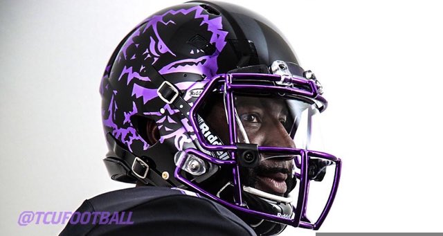 amazing frog football helmet TCU unveils new helmets for 'blackout' game against OU