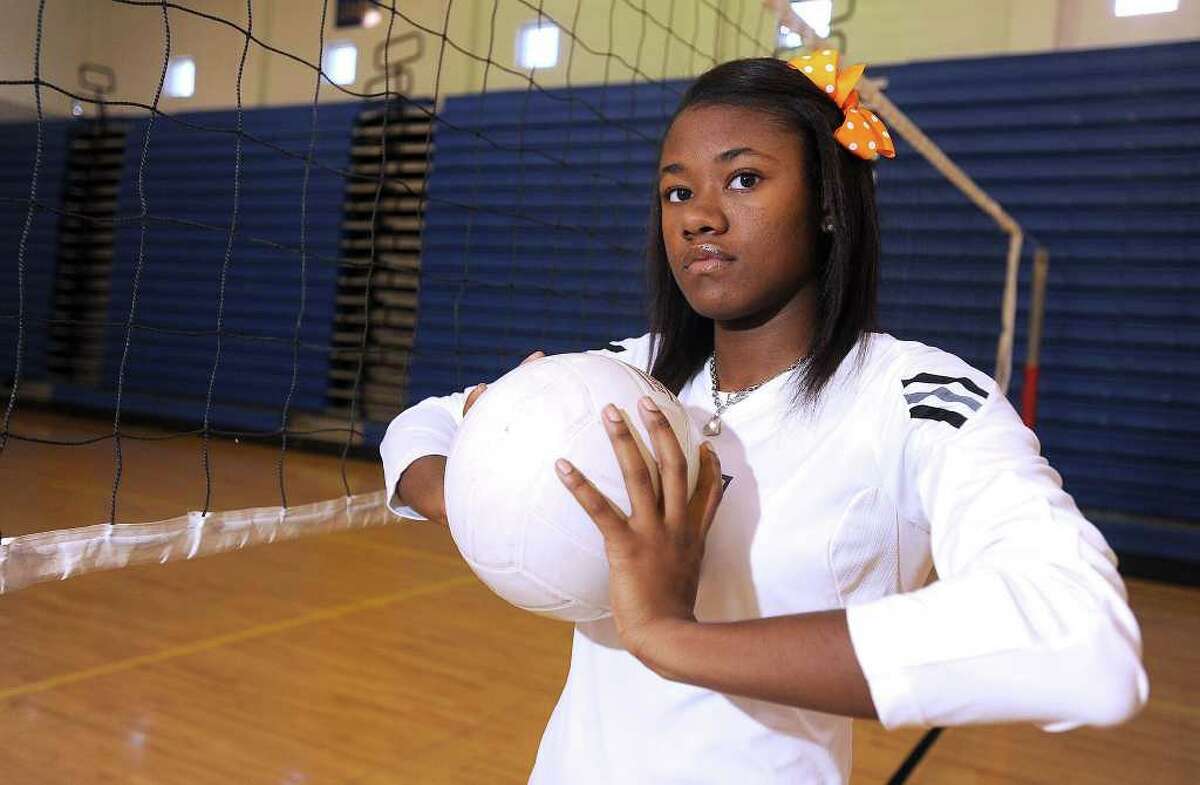 Super Gold volleyball player of the year, Somaila Randle plays for Ozen and was the District 20-4A player of the year. Guiseppe Barranco/The Enterprise