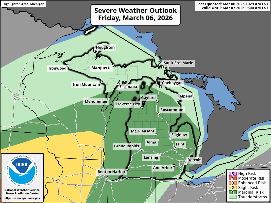 Latest severe weather threats for Michigan as storms expected