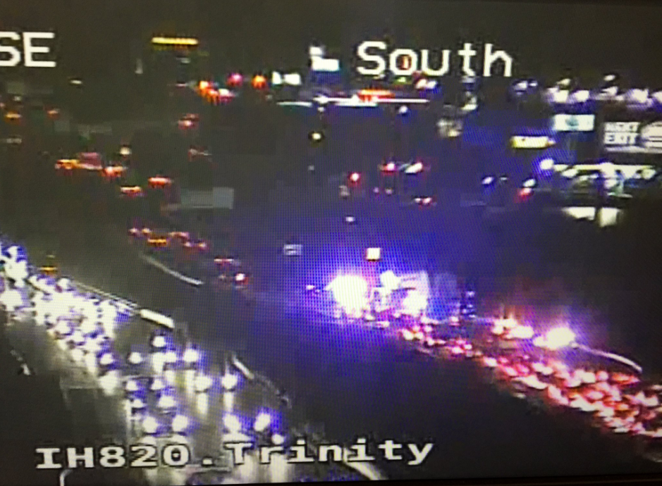 East Loop 820 reopens after 18-wheeler dangles off Fort Worth bridge