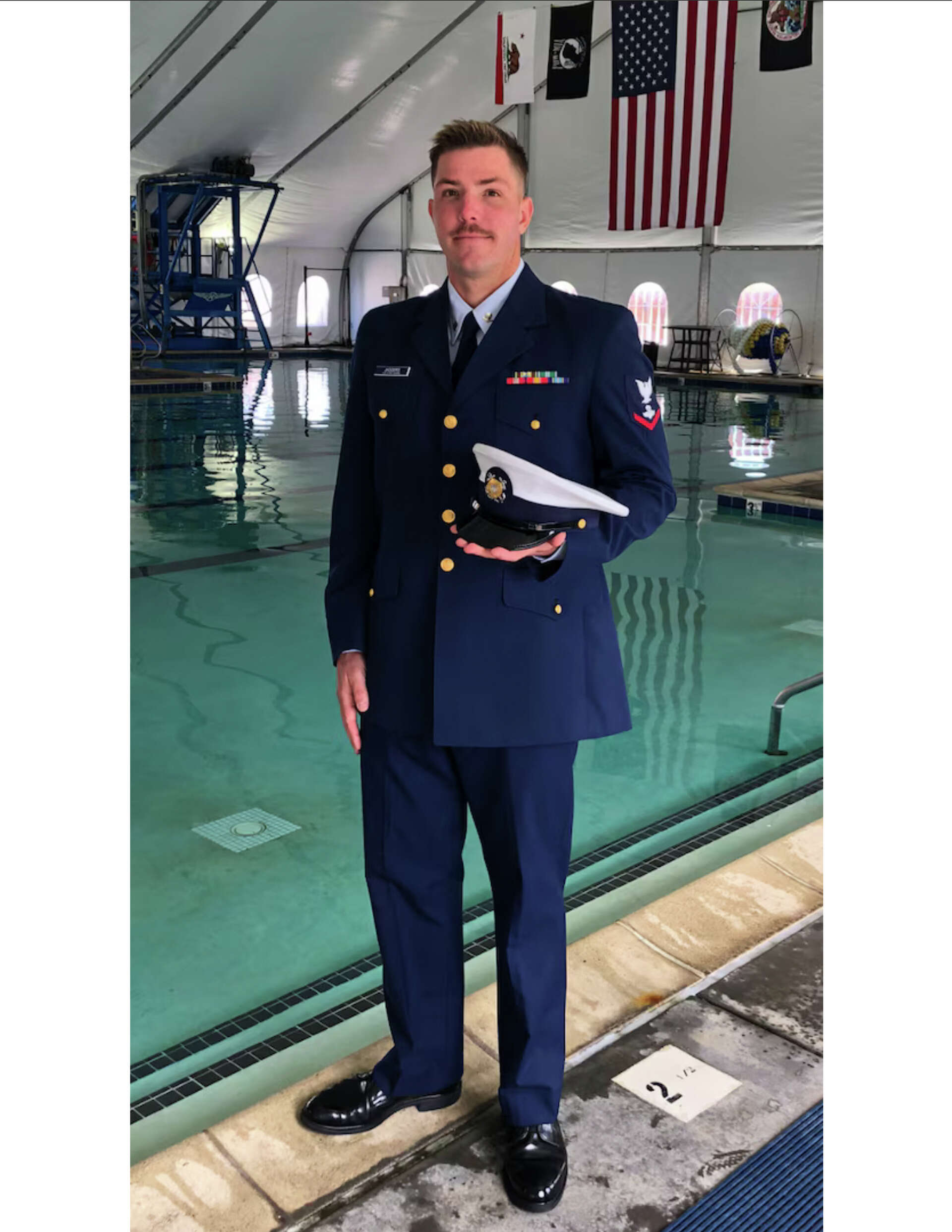 A wedding proposal and a promotion honored a Coast Guardsman before he died  of injuries from mission