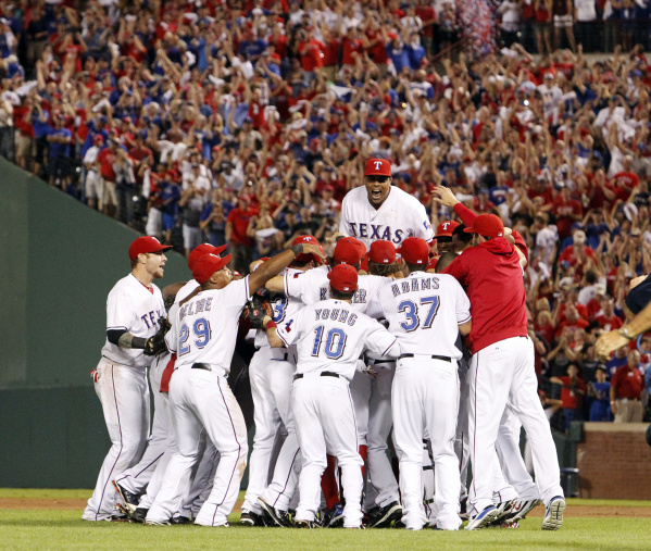 Photos: Inside the Rangers' ALCS celebration in the locker room, on the ...