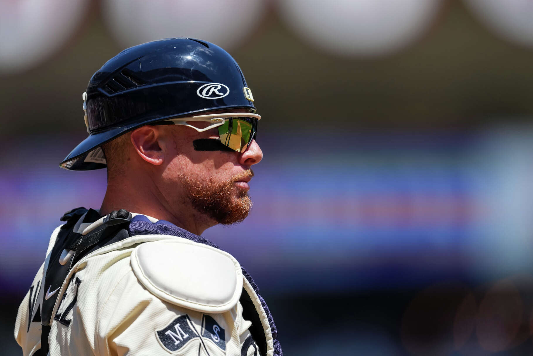 Christian Vazquez of the Minnesota Twins looks on against the Tampa Bay Rays on July 6, 2025 at Target Field in Minneapolis, Minnesota.