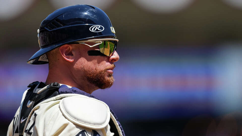 Christian Vazquez of the Minnesota Twins looks on against the Tampa Bay Rays on July 6, 2025 at Target Field in Minneapolis, Minnesota.