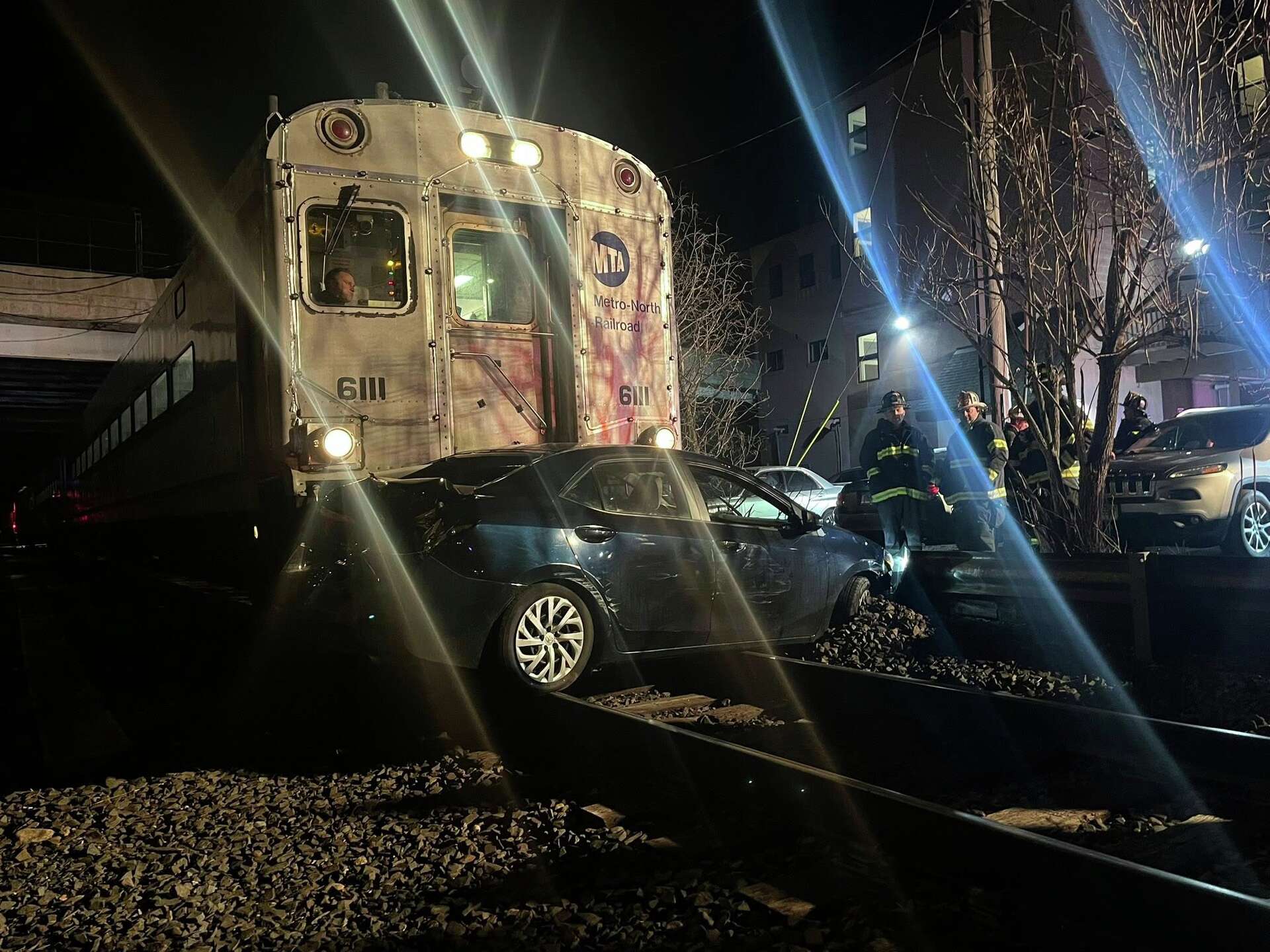 Metro-North train strikes car on tracks in Ansonia, official says