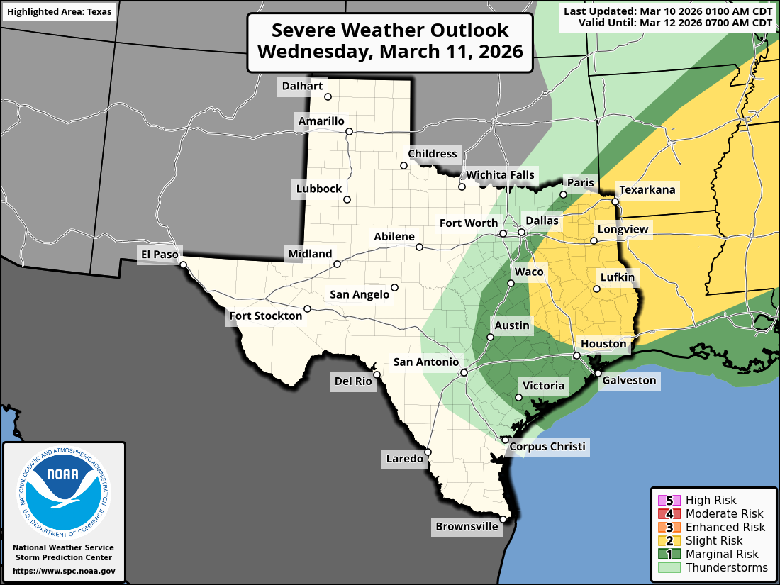 Austin weather: Strong storms possible through midday Wednesday