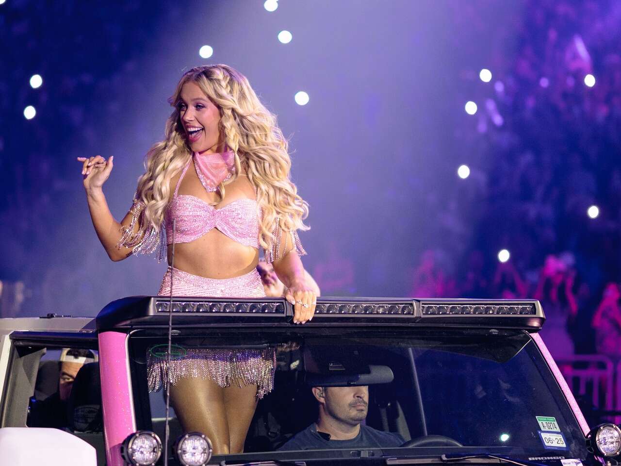 Megan Moroney inside NRG Stadium for RodeoHouston, March 10, 2026.