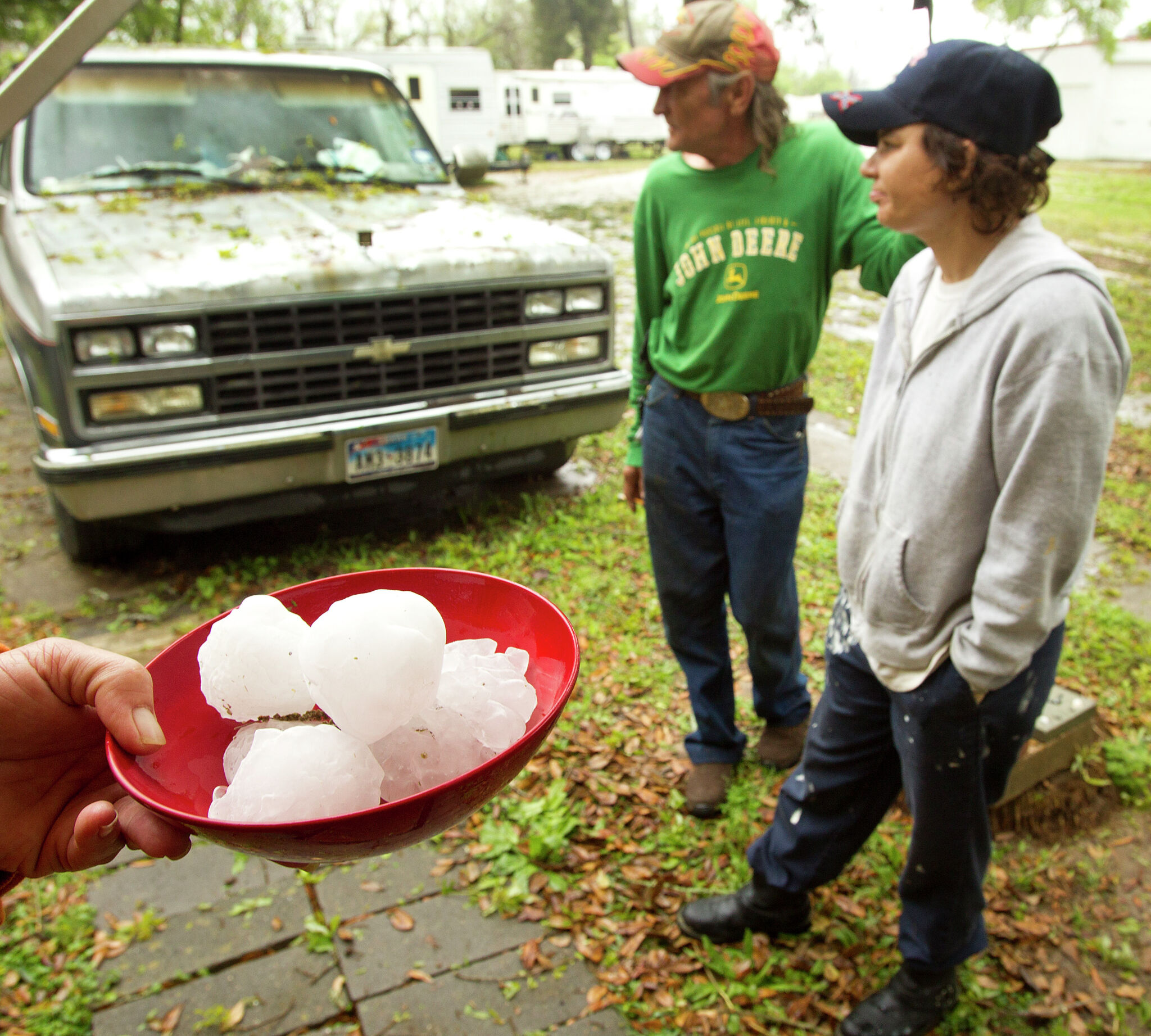Central Texas storm drops baseball-sized hail. See photos, videos