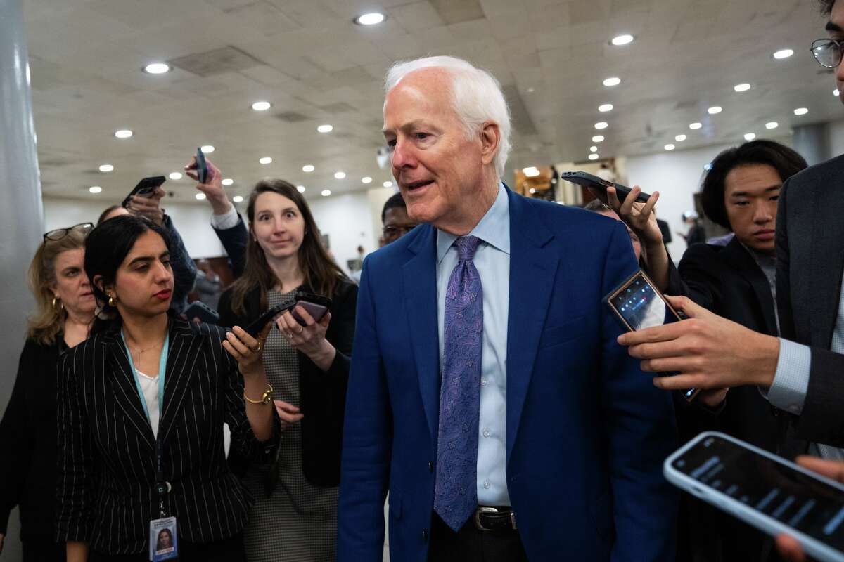 Sen. John Cornyn, R-Texas, departs following votes at the Capitol, Thursday, March 5, 2026, in Washington.