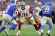 San Francisco 49ers’ Trent Williams (71) while playing Los Angeles Rams during NFL game at SoFi Stadium in Inglewood, Calif., on Thursday, October 2, 2025.