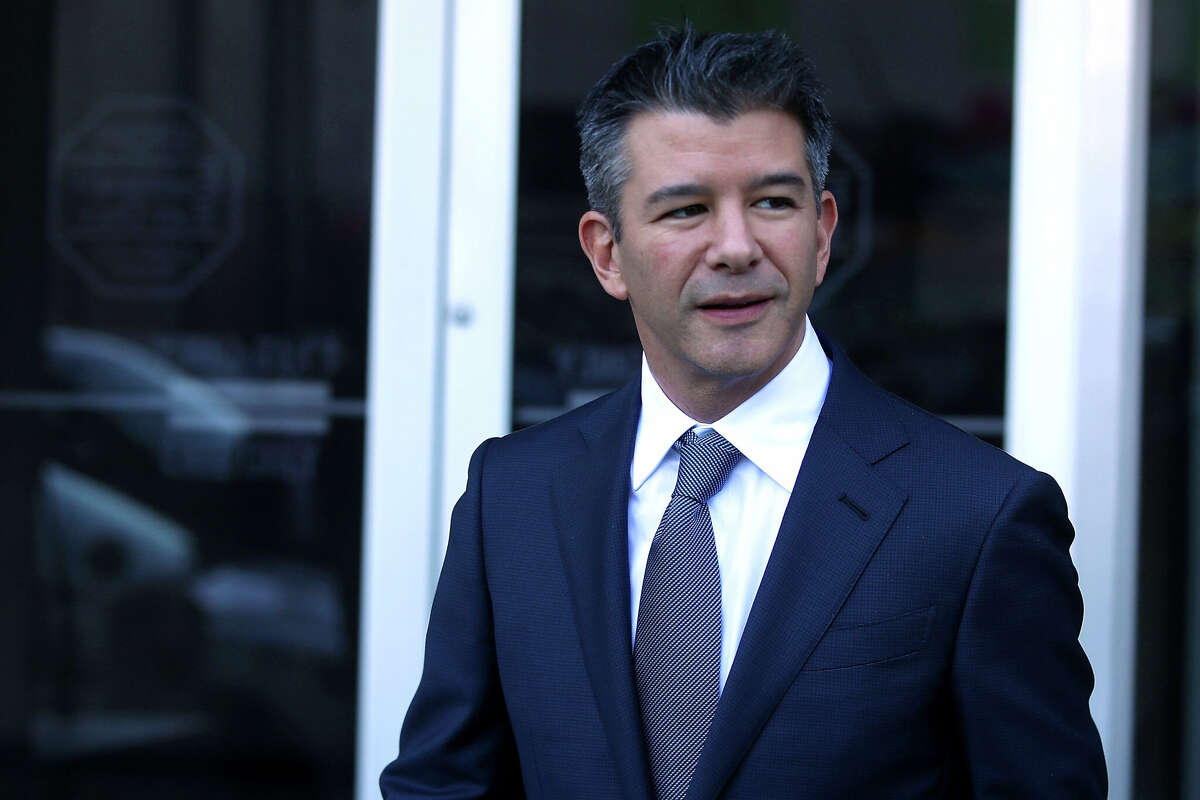 Former Uber CEO Travis Kalanick leaves the Phillip Burton Federal Building on day three of the trial between Waymo and Uber Technologies on February 7, 2018 in San Francisco, California. Kalanick has recently announced he relocated to Austin, Texas.