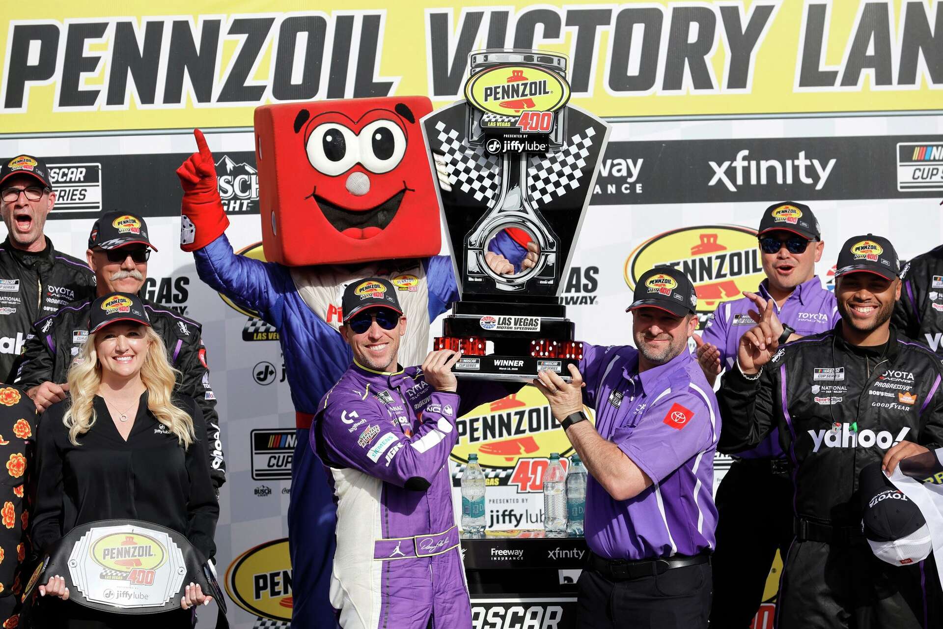 Denny Hamlin shakes off Phoenix heartbreak with a Las Vegas win alongside Chris Gayle
